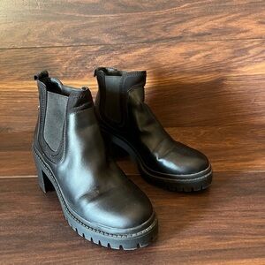 Black Leather Ankle Boots